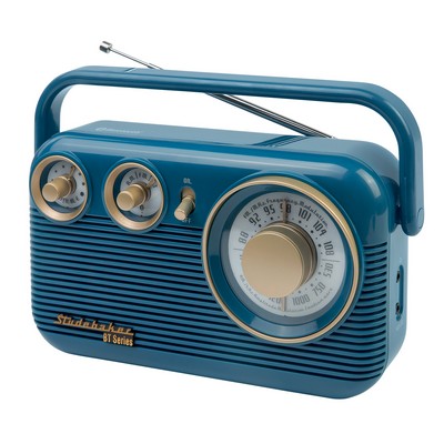 Studebaker Portable AM/FM Radio w/Bluetooth® (Blue)