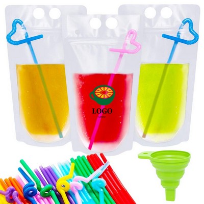 Reusable Drink Pouches Clear Drink Bags