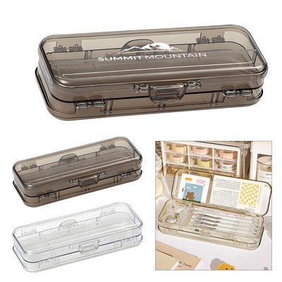 Clear Double Deck Pencil Box