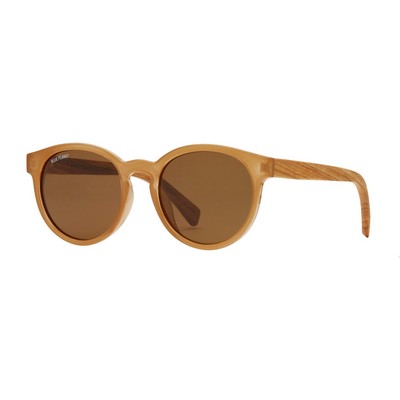 Reagan Eco-Sustainable Polarized Sunglasses w/Mocha Brown & Wood Frame