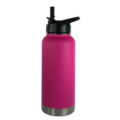 32 Oz. Stainless Double Wall Vacuum Insulated bottle powder coated pink