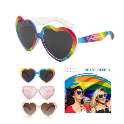 Rainbow Color Heart Shaped Sunglasses