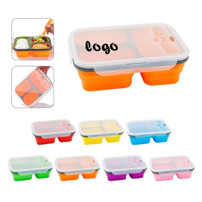 Collapsible Silicone 3-Compartment Container