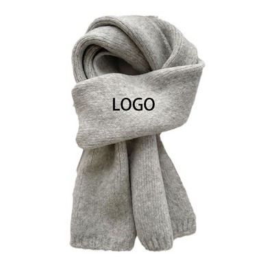 Solid Color Muffler Warm Knitted Scarf