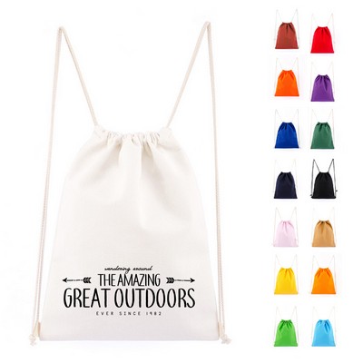 Canvas Cotton Drawstring Backpack