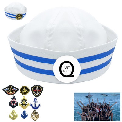 Blue And White Sailor Hat