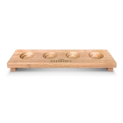 Solid Oak Flight Tray w/4 Two-Tiered Routs