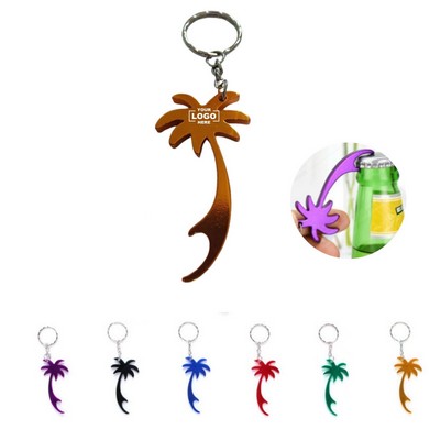 Tropical Coconut Tree Bottle Opener Keychain