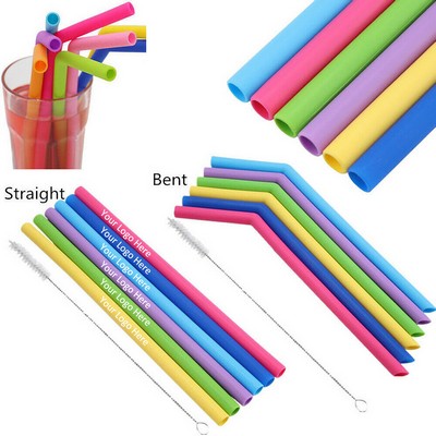 Reusable Silicone Straw Set