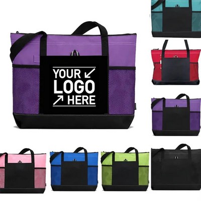 Oxford Zippered Tote Bag