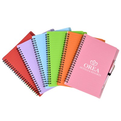 A5 PP Cover Spiral Notebook with Pen