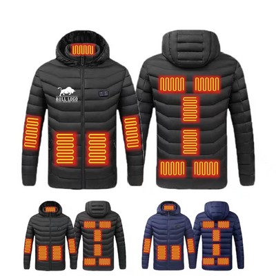 Dual Control Eleven Zone Heating Unisex Down Jacket Not Include Power Bank