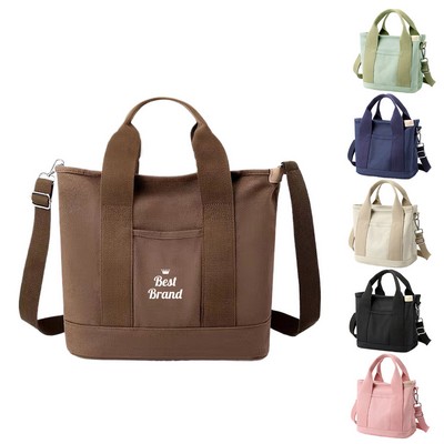 Canvas Small Tote Bag With Adjustable Shoulder Strap