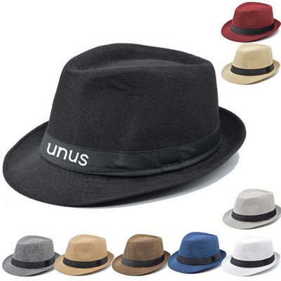 Short Brim Unisex Fedora Trilby Hat