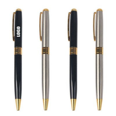 Gold Clip Twisted Metal Pen