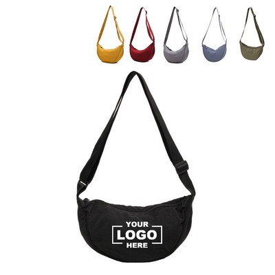 Nylon Crescent Shoulder Bag