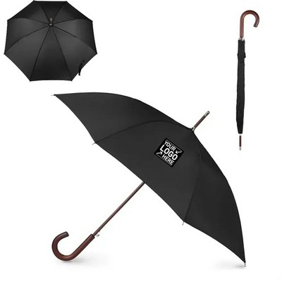 Umbrella with Classic Wooden J Stick Handle