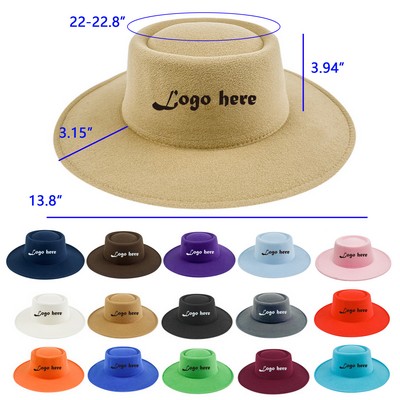 Felt Big Wide Brim Fedora Hat