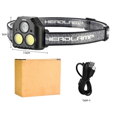 Portable LED Headlamp 4 Modes Rechargeable with Adjustable Strap