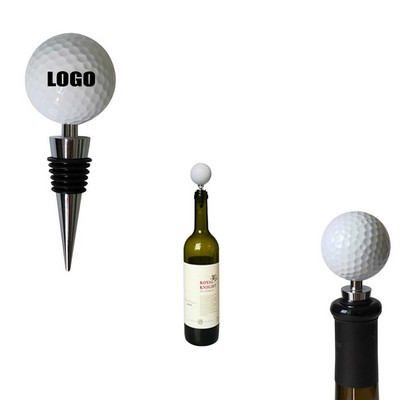 Chic Golf Ball Shaped Wine Cork Bottle Stopper