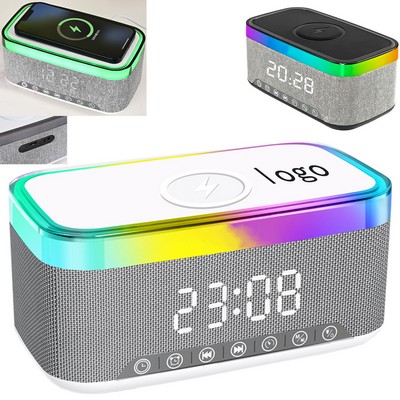 Wireless Charging Bluetooth Speaker Alarm Clock