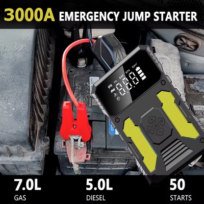 Portable Car Jump Starters With Tyre Inflator 12V 37000mWh