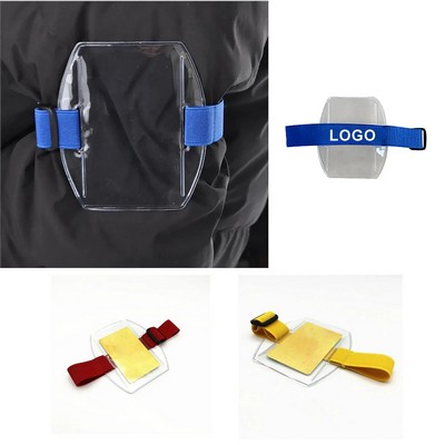 Armband Badge Holder with Adjustable Elastic Arm Band