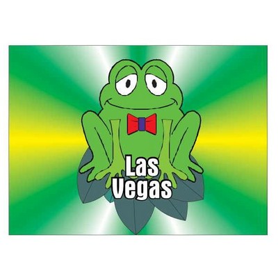 Las Vegas Frog Rectangle Badge/Button w/ Bar Pin (2 1/2"x3 1/2")