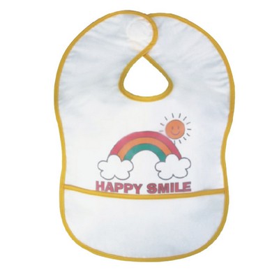 Terry Cotton Baby Bib w/ Front Pocket & Lining