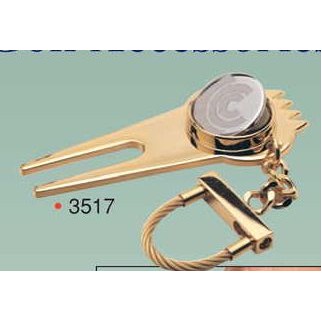 Gold Plated Brass Golf Divot Tool/ Keyring/ Marker