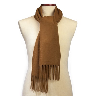 Camel Brown Cashmere Blend Winter Scarf