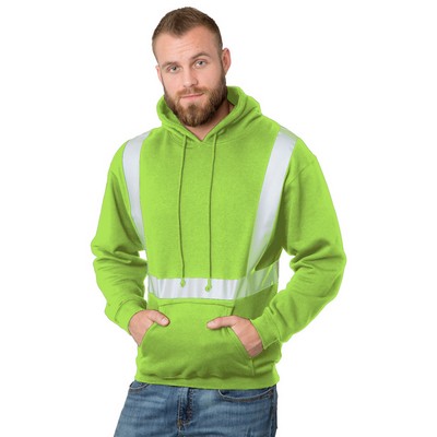 Bayside® Hi-Visibility Pullover Hoodie Solid Striping Sweatshirt