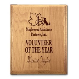 Solid Red Alder Plaque - Engraved (8"x10")