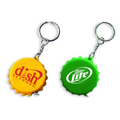 Bottle Cap Tape Measure Key Chain