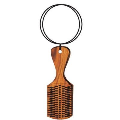 Hair Brush Executive Keychain w/Mirrored Back (10 Square Inch)