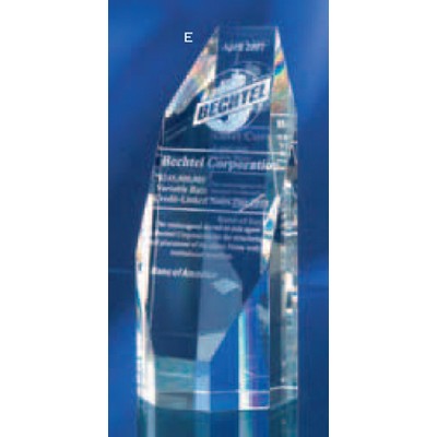 Optical Crystal Obelisk Octagon Tower Award (6")