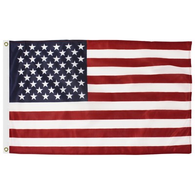 12" x 18" American Flag Knitted Printed Polyester w/Heading & Grommets