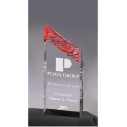 Glacier Tower Acrylic - Red Reflective Award - 6"