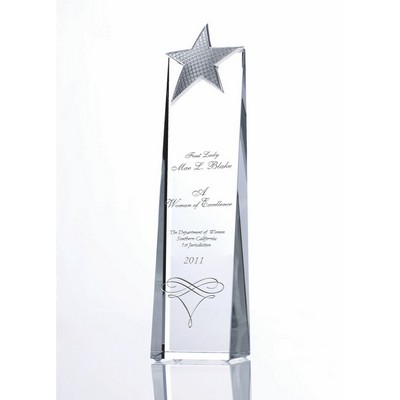 Platinum Star Optic Crystal Award (2¾"x10¼")