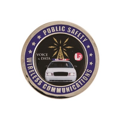 1.75" Brass Challenge Coin w/Nickel Plating