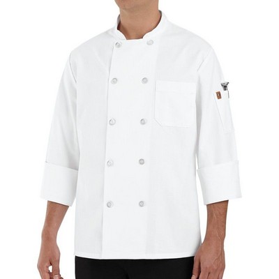 Red Kap™ Chef Designs Soft Fabric Ten Pearl Button Chef Coat - White