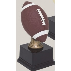 Painted Small Football Sport Ball Resin Trophy w/3.75"x2.125" Black Base