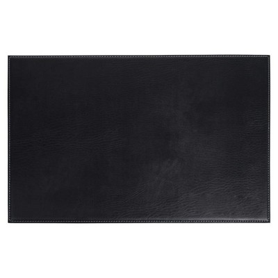 Leatherette Black Rectangular Place Mat