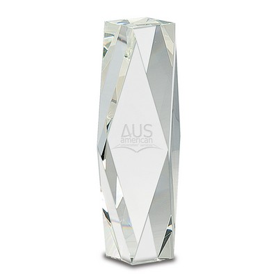 Clear Faceted Crystal Tower Award (8")