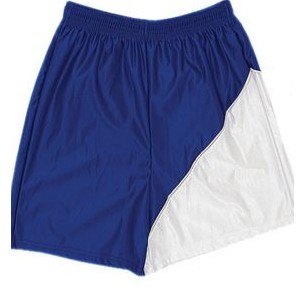 Contrast Front & Back Panel Youth Athletic Flat Back Cool Mesh Short w/ 7" Inseam