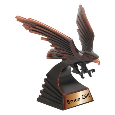 8" Bronze Eagle Landing Resin