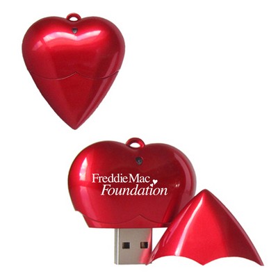 4GB Heart Shape USB Flash Drive w/Removable Cap