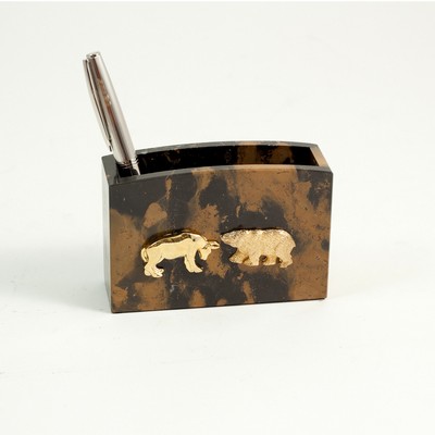 Marble Pencil Cup - Stock Market