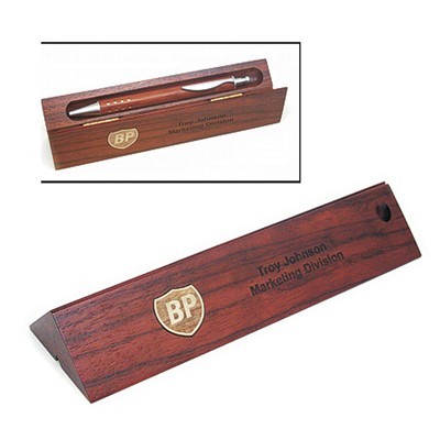 Rosewood Triangular Single Pen Box