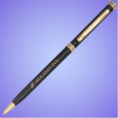 Slim Line Pen- Gold Accent-Black